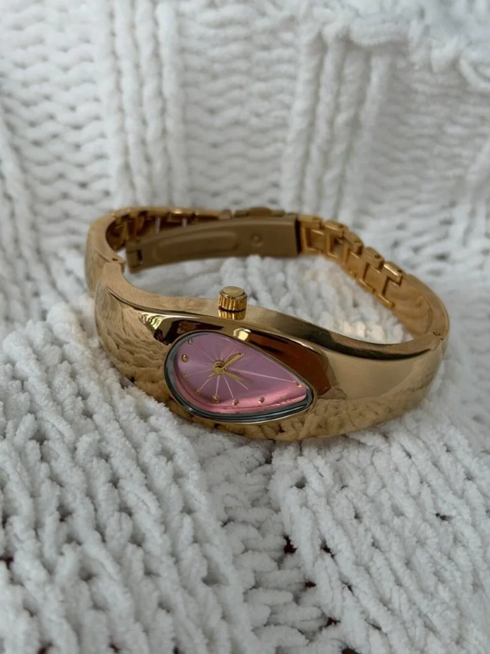 SKU:0620 Gold pink watch gold metal bracelet Stainless steel + gift bag